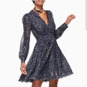 Nwt! Kate Spade night sky dot star dress long sleeves